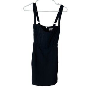 Ladies Oh Polly Corset Dress Size 8 Black Boned Going Out Mini Dress 2